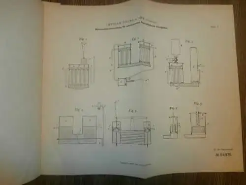 original Patent -  Jaroslaw Sykora in Kiew / Russland , 25.10.1895 , Wärmetauscher , Eisbereitung  !!!