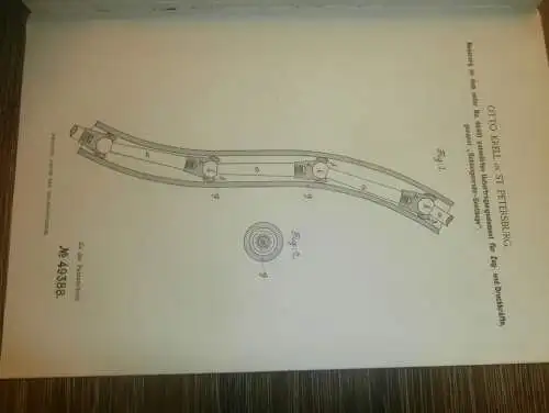 original Patent -  Otto Krell in St. Petersburg / Russland , 30.04.1889 , Schlangenrohr-Gestänge , Maschinenbau !!