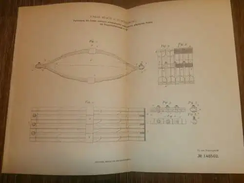 original Patent - Johann Braun in St. Petersburg / Russland , 7.08.1902 , elliptische Federn für Eisenbahn !!