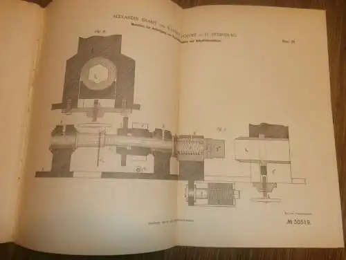 original Patent - Alexander Issaeff und Wassily Popoff in St. Petersburg / Russland , 18.06.1884 , Parkett - Maschine !!