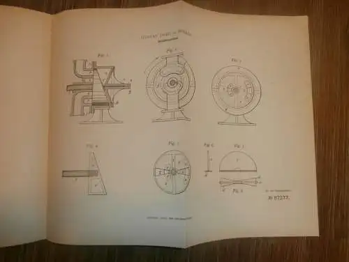 original Patent - Gustav Thiel in Moskau / Russland , 5.12.1895 , Rotationspumpe , Pumpe , Pumpenbau !!