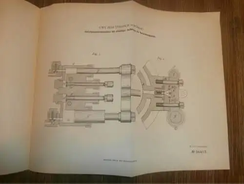 original Patent - Uwe Jens Esmarch in Moskau , 28.04.1896 , Dampfmaschine !!