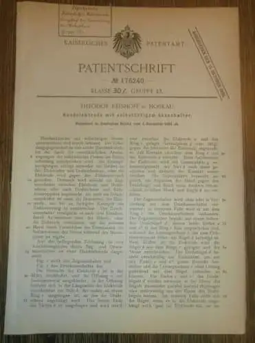 original Patent - Theodor Reishoff in Moskau , 9.12.1904 , Handelektrode , Elektrik , Strom , Sicherheit !!