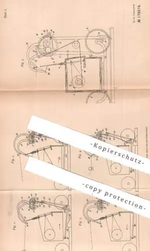 original Patent - Albert Emil Heipt , Forst | 1905 | Gegenwinderbelastung für Selbstspinner , Selfaktoren | Spinnrad