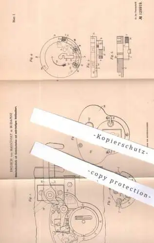 original Patent - Emerich von Marsóvsky , Budapest , Ungarn , 1899 , Sicherheitsschloss | Schloss , Türschloss , Riegel