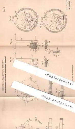 original Patent - Emerich von Marsóvsky , Budapest , Ungarn , 1899 , Sicherheitsschloss | Schloss , Türschloss , Riegel