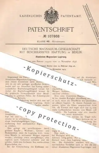 original Patent - Deutsche Magnalium GmbH Berlin | 1899 | Aluminium Magnesium Legierung | Alu , Metall , Zink , Zinn