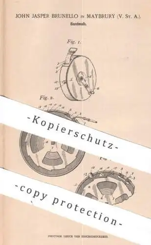 original Patent - John Jasper Brunello , Maybrury , USA , 1900 , Bandmaß | Maß , Maßband | Länge Messen , Längenmaß !!