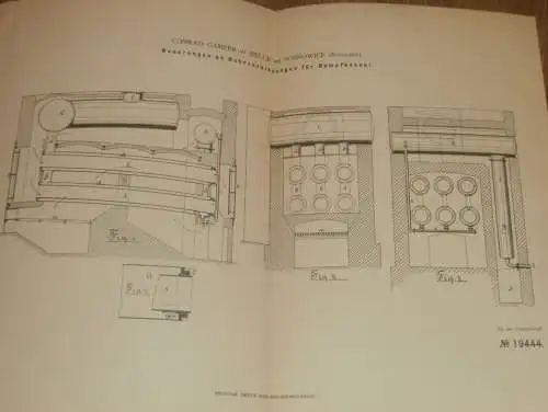 original Patent - Georg Gamper in Sielce b. Sosnowice i. Polen , 29.11.1881 , Apparat für Dampfmaschine , Russland !!