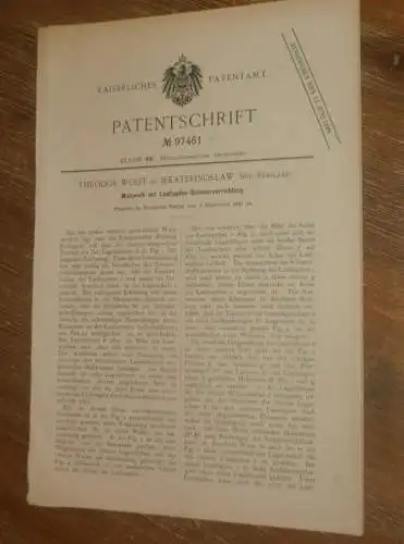 original Patent - Theodor Wolff in Jekaterinoslaw / Dnipro in  Russland , 8.09.1897 , Walzwerk , Maschinenbau !!