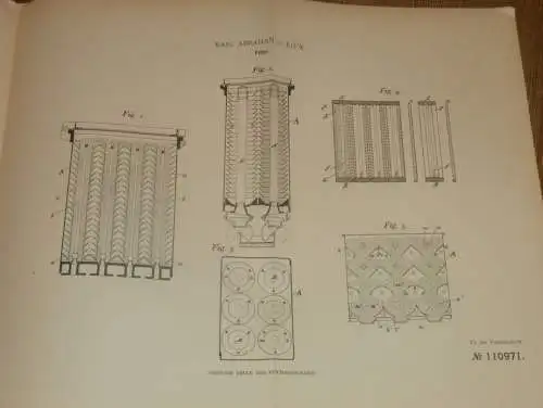 original Patent - Karl Abraham in Kiew / Russland , 5.09.1897 , Filter , Sanitär , Wasserversorgung !!!