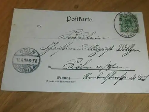 alte AK - Wiesbaden , 1899 , Fontaine , Ansichtskarte !