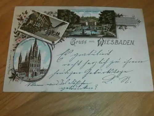 alte AK - Wiesbaden , 1897 , Litho ,  Ansichtskarte !