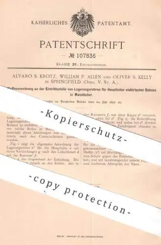 original Patent - Alvaro S. Krotz, William P. Allen | Oliver S. Kelly , Springfield , Ohio , USA | 1897 | elektr. Bahn