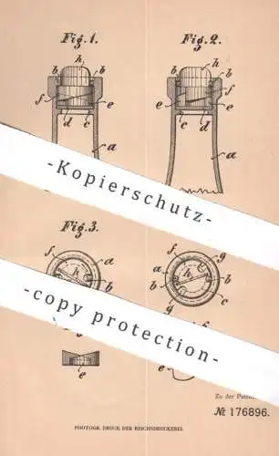 original Patent - Arthur Fleischhut , Berlin / Tegel , 1905 , Gefäßverschluss | Gefäß - Verschluss | Korken , Flaschen !