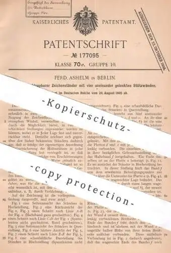 original Patent - Ferd. Ashelm , Berlin , 1905 , klappbarer Zeichenständer | Staffelei , Stativ , Zeichnen , Malerei !!