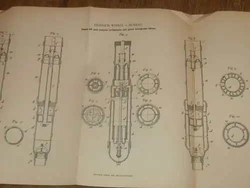 original Patent - Heinrich Winkel in Moskau / Russland , 29.04.1896 , Pumpe für Bohrloch , Ölpumpe , Erdöl !!!