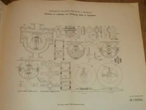 original Patent - Friedrich Wilhelm Esmarch in Moskau / Russland , 28.09.1901 , Flügelpumpe , Pumpe !!