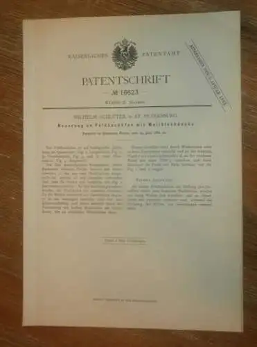 original Patent - Wilhelm Schlüter in St. Petersburg / Russland , 29.06.1881 , Feld-Backofen , Bäckerei , Armee !!!