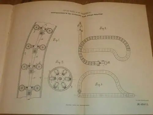 original Patent - Otto Krell in St. Petersburg / Russland , 24.08.1888 , Schlangen-Rohrgestänge , Maschinenbau !!