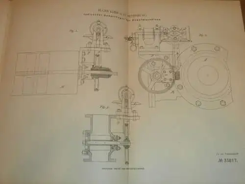 original Patent - Eugen Klein in St. Petersburg / Russland , 24.04.1885 , Dampfmaschine !!!