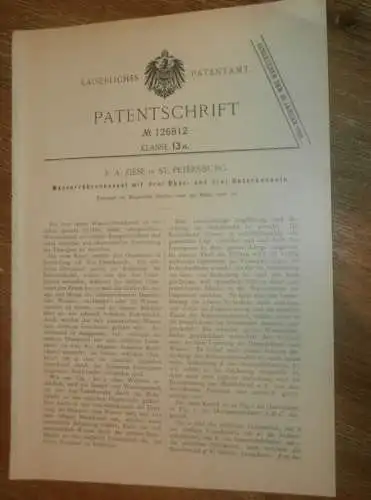 original Patent - R.A.Ziese in St. Petersburg / Russland , 23.03.1900 , Röhrenkessel , Dampfmaschine !!