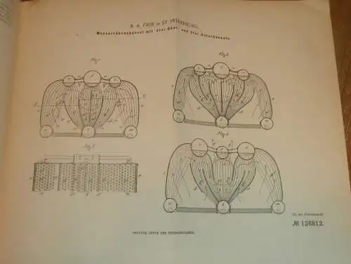 original Patent - R.A.Ziese in St. Petersburg / Russland , 23.03.1900 , Röhrenkessel , Dampfmaschine !!