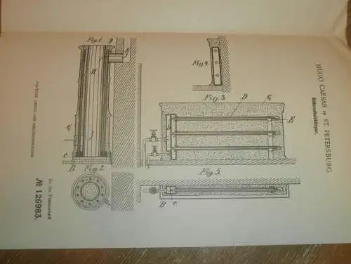 original Patent - Hugo Caesar in St. Petersburg / Russland , 30.07.1899 , Heizkörper , Heizungsbau , Heizung !!