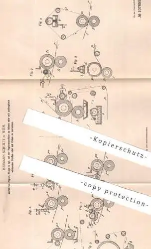 original Patent - Hermann Schulte , Wien , Österreich | 1897 | Papier , Pappe auf Papiermaschine leimen | Leim , Karton