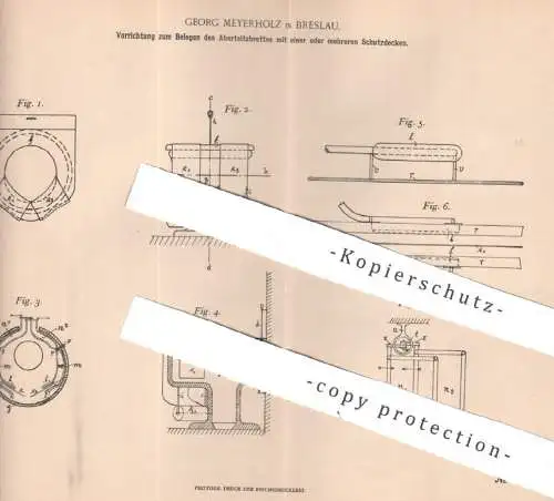 original Patent - Georg Meyerholz , Breslau , 1903 , Schutzdecke für Abortsitzbrett | WC - Sitz | Toilette , Haushalt !!