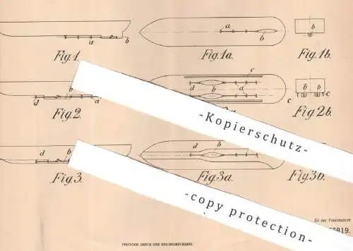 original Patent - Frederik Ishöy , Kopenhagen , Dänemark , 1903 , Schiff o. Fahrzeug mit flachem Boden | Schiffe , Boot