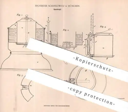original Patent - Sylvester Schinkowitz , München , 1899 , Spucknapf mit Wasserspülung | Mariotte - Flasche | Medizin