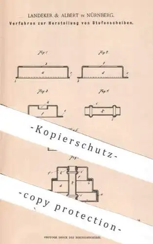 original Patent - Landeker & Albert , Nürnberg , 1900 , Herst. von Stufenscheiben aus Blech | Stufen , Blechplatte