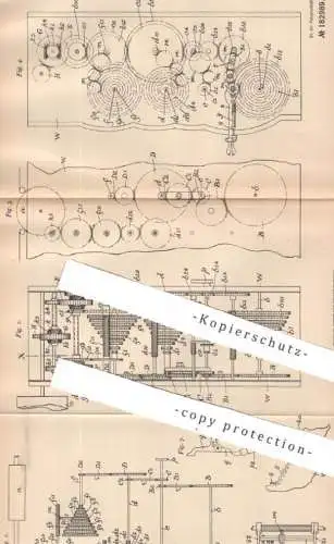 original Patent - Arthur James Ickringill , Keighley , England , 1905 , Messen an Kettenscheer- u. Bäummaschinen !