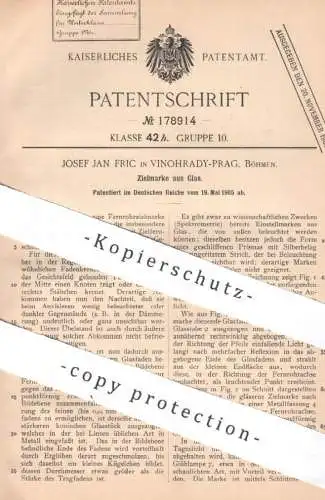 original Patent - Josef Jan Fric , Vinohrady Prag , Böhmen , 1905 , Zielmarke aus Glas | Waffen , Gewehr , Zielfernrohr