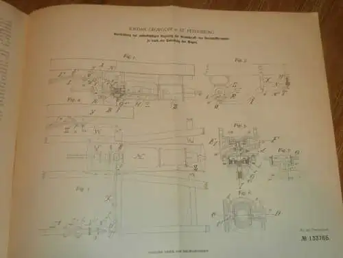 original Patent - Jordan Georgoff in St. Petersburg , 2.08.1900 , Druckluftbremse , Russland !!