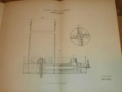 original Patent - Rudolf A. Ziese in St. Petersburg , 3.10.1889 , Verdunst-Condensator , Dampfmaschine , Russland !