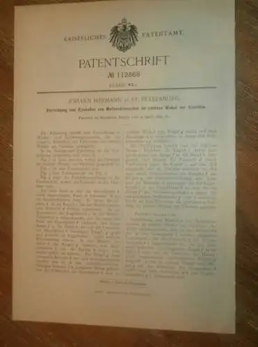 original Patent - Johann Hermann in St. Petersburg , 9.04.1899 , Messgerät für Fernrohr , Fernglas , Optik , Russland !