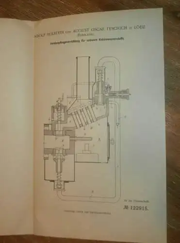 original Patent - Adolf Holstein und August Teschich in Lodz in Polen , 21.11.1899 , Verdampfer , Russland !!