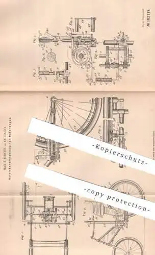 original Patent - Max E. Hertel , Chicago , USA | 1897 | Antrieb für Motorwagen | Oldtimer , Automobile , Motor Motoren
