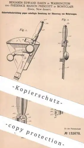 original Patent - Benjamin E. Dakin , Washington , Frederick Marion Prescott , Montclair , USA | Steuerung an Motorwagen