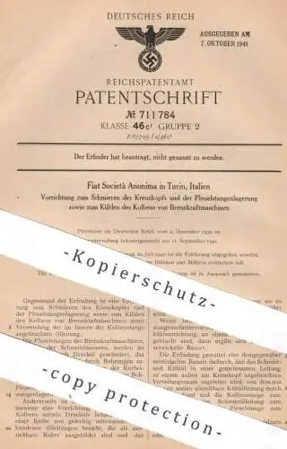 original Patent - Fiat Società Anonima Turin , Italien | 1939 | Kolben an Brennkraftmaschine | Motor Oldtimer Automobile