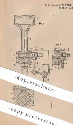 original Patent - Fiat Società Anonima Turin , Italien | 1939 | Kolben an Brennkraftmaschine | Motor Oldtimer Automobile