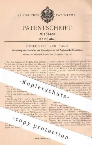 original Patent - Robert Bosch , Stuttgart | 1899 | Zündzeitpunkt an Explosionskraftmaschine | Motor Oldtimer Automobile