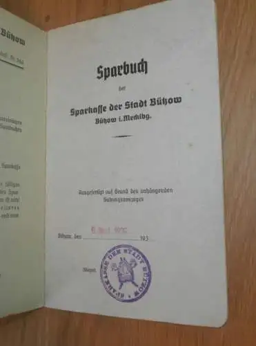 altes Sparbuch Bützow ,1936 - 1945 , Erika Kießmann in Bützow in Mecklenburg , Sparkasse , Bank  !!