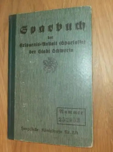 altes Sparbuch Schwerin ,1936 - 1945 , Versorgungsanwärter August Lenz in Schwerin i. Mecklenburg , Sparkasse