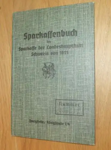 altes Sparbuch Schwerin ,1942 - 1945 , Anni Bettkober geb. Russ in Schwerin i. Mecklenburg , Sparkasse