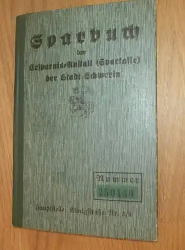 altes Sparbuch Schwerin ,1934 - 1937 , Carl Radloff in Schwerin i. Mecklenburg , Sparkasse