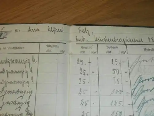altes Sparbuch Wismar , 1941 - 1945 , Alfred Pelz in Wismar  i. Mecklenburg , Sparkasse , Bank !!