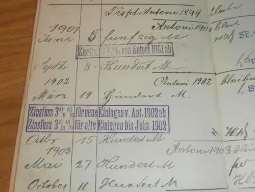 altes Sparbuch Wismar , 1876 - 1945 , Louise Born in Paeplow i. Mecklenburg , Sparkasse , Bank !!